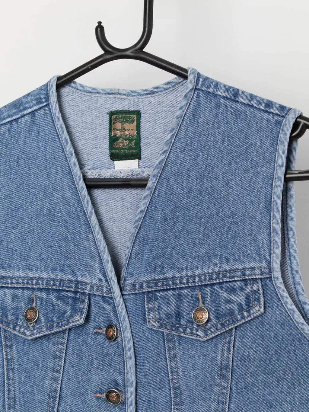 90s vintage denim vest in light blue – Small / Medium