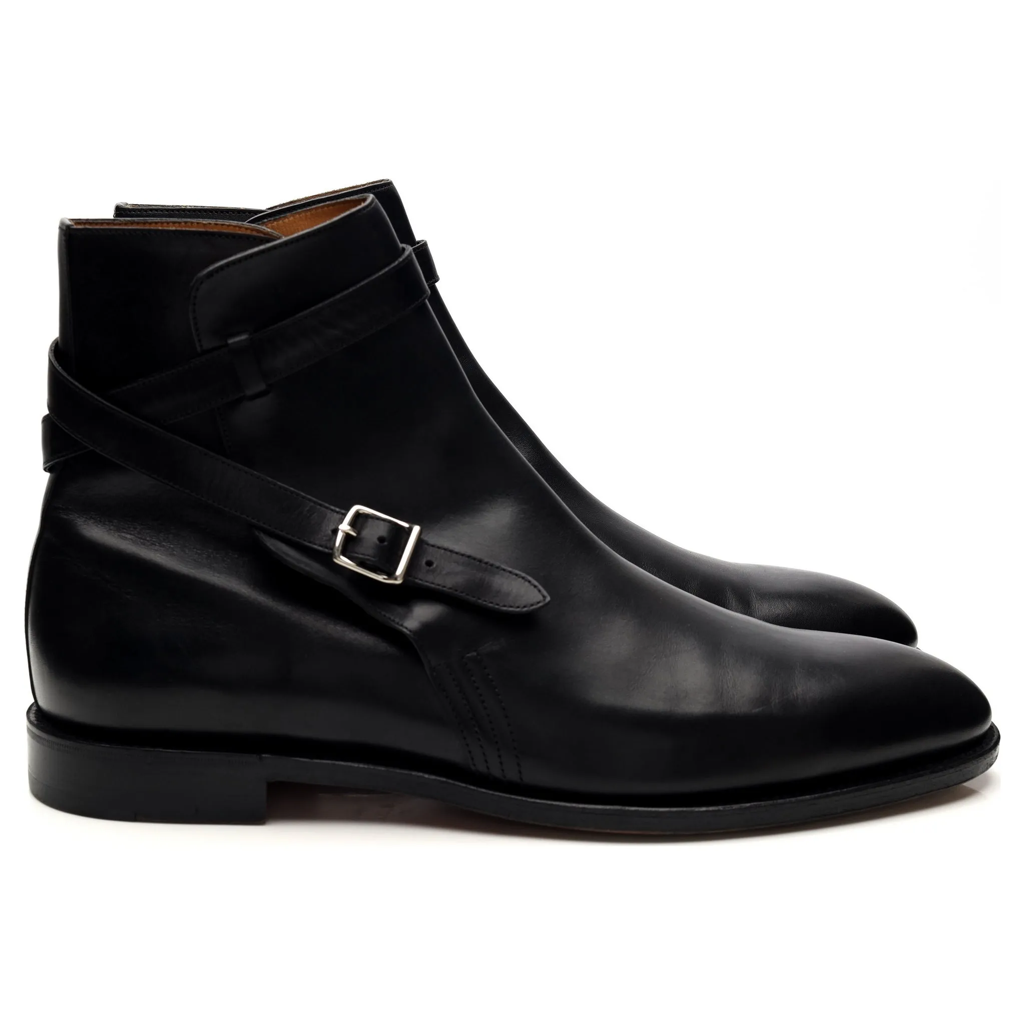 'Abbot' Black Leather Boots UK 11 E