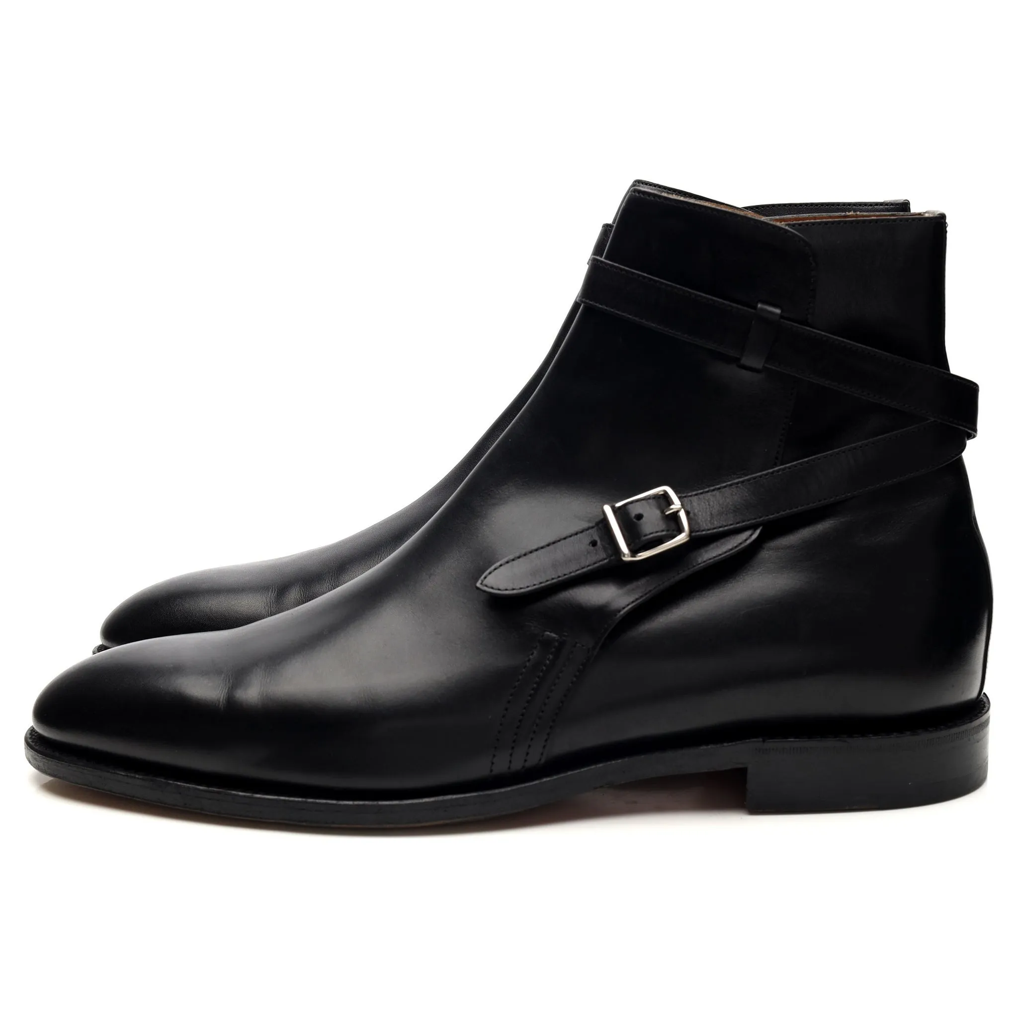 'Abbot' Black Leather Boots UK 11 E