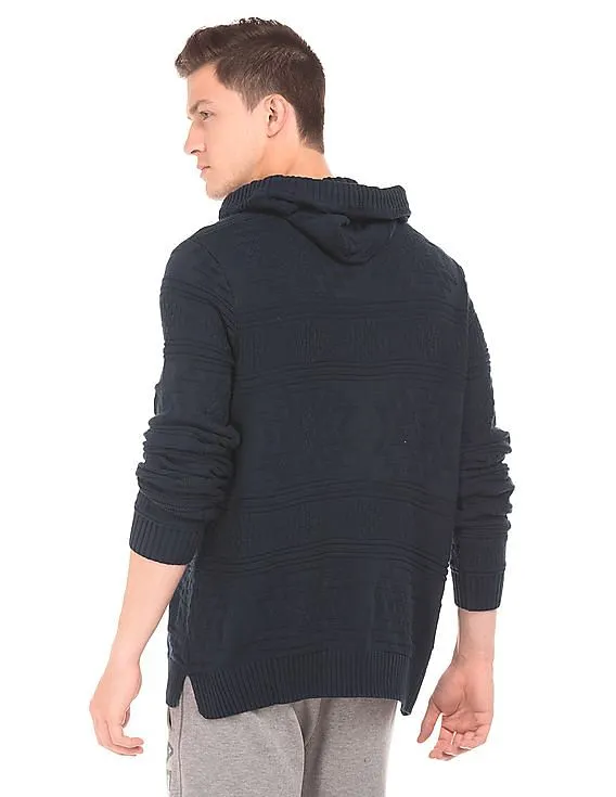 Aeropostale Patterned Knit Hooded Sweater