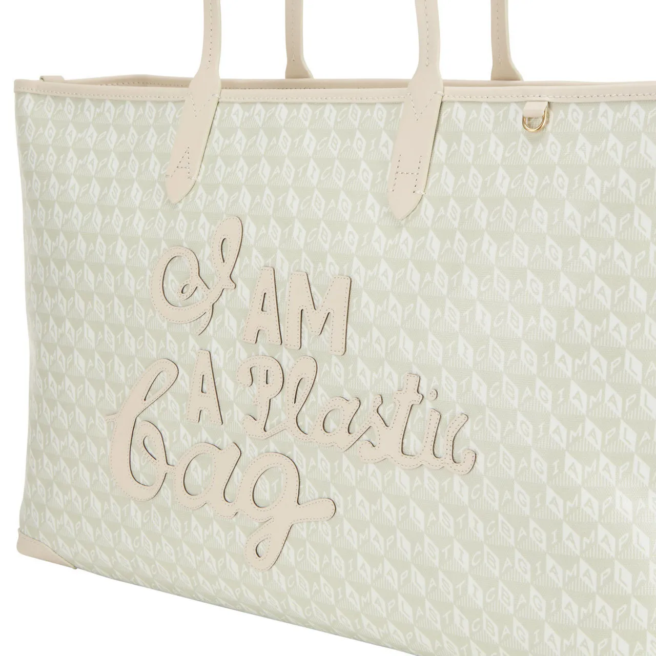 ANYA HINDMARCH I Am A Plastic Bag Motif Tote Bag - Chalk