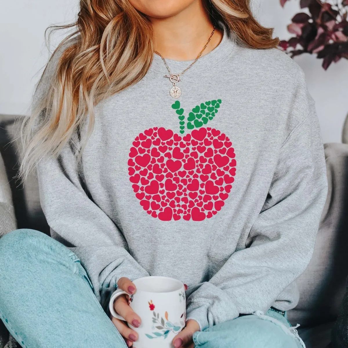 Apple of Hearts Crewneck Sweatshirt