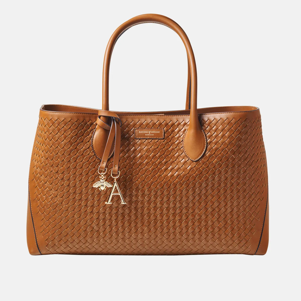 ASPINAL OF LONDON ONLINE EXCLUSIVE London Woven Leather Tote Bag - Tan