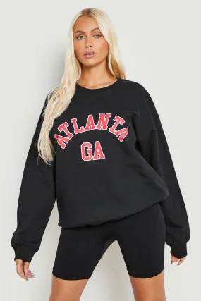 Atlanta Varsity Slogan Oversized Sweater