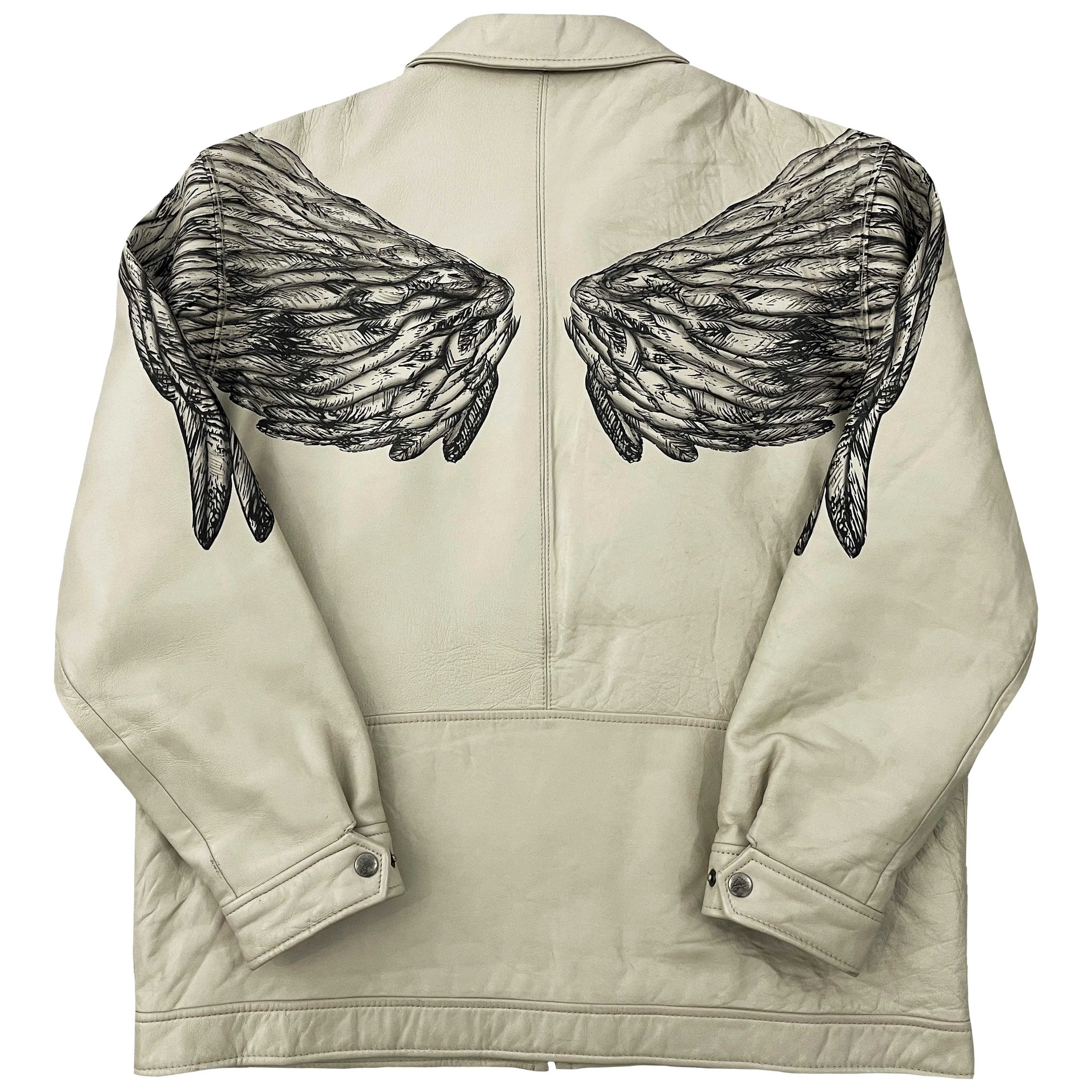 Avirex Leather Angel Wing Painted Jacket