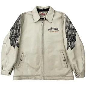 Avirex Leather Angel Wing Painted Jacket