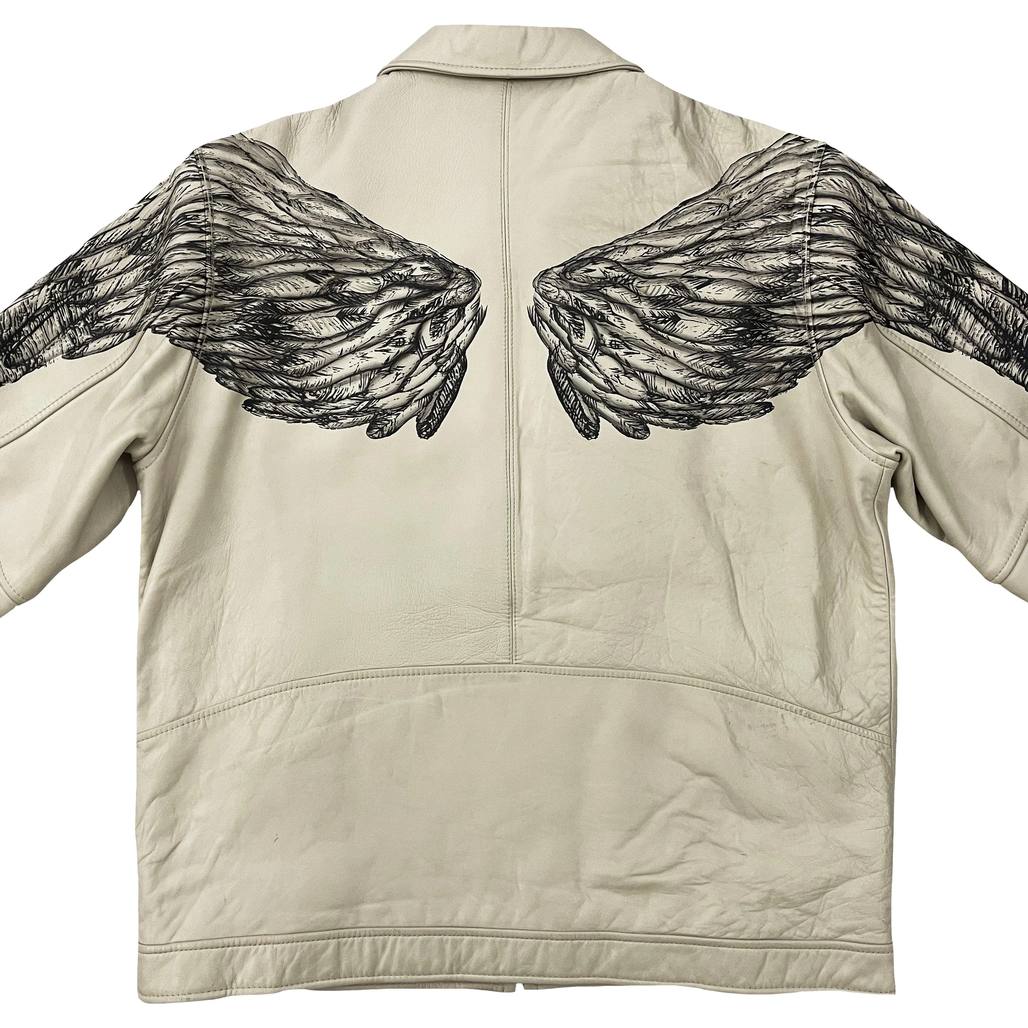 Avirex Leather Angel Wing Painted Jacket