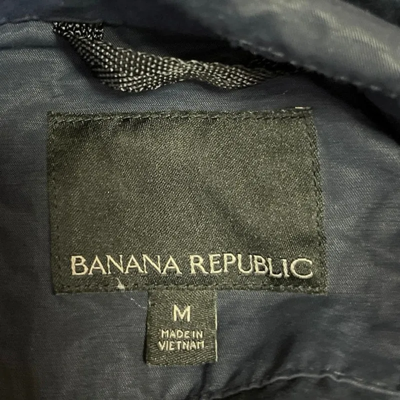 Banana Republic Navy Blue Zipper Pockets Utility Field Windbreaker Jacket Coat M