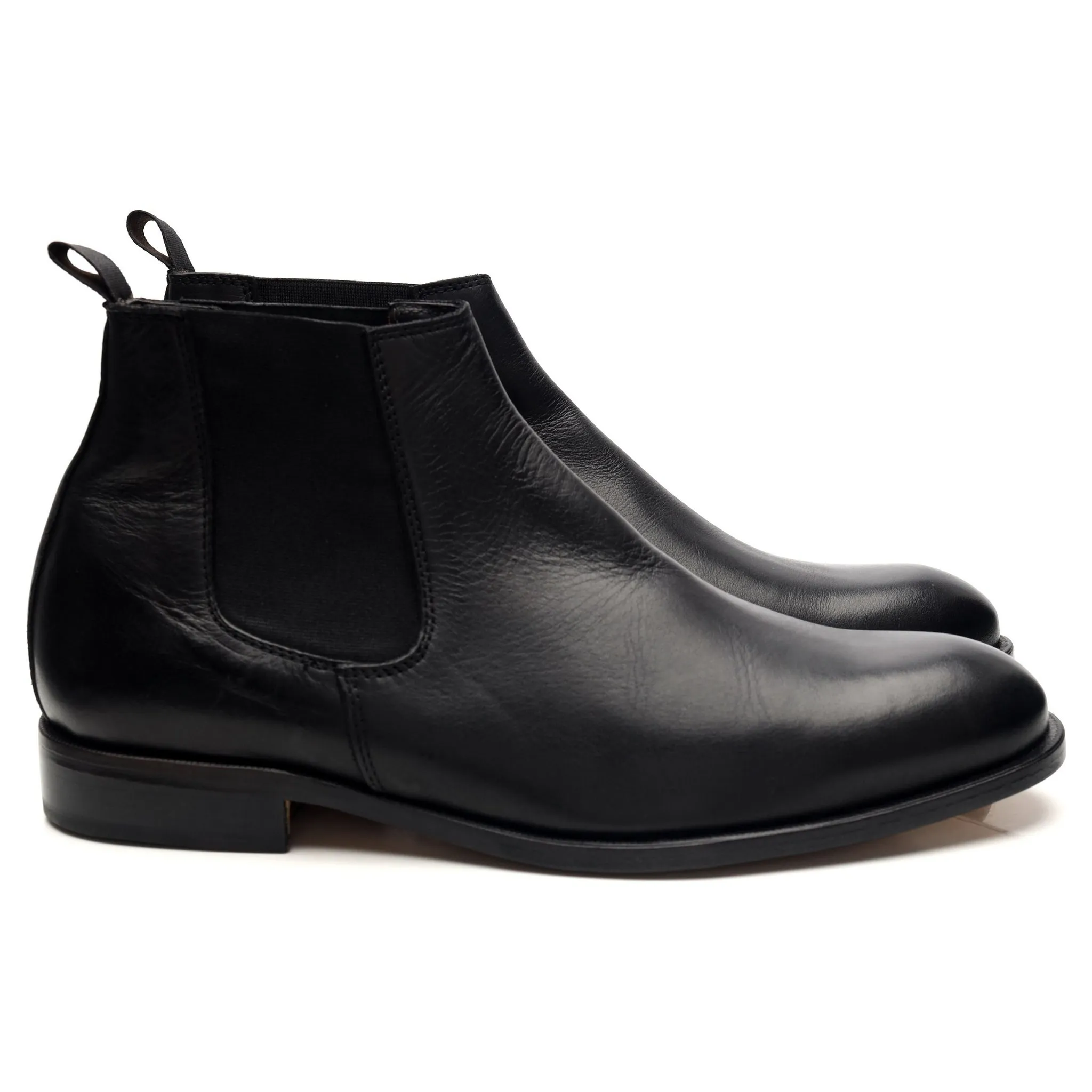 Black Leather Chelsea Boots UK 10.5