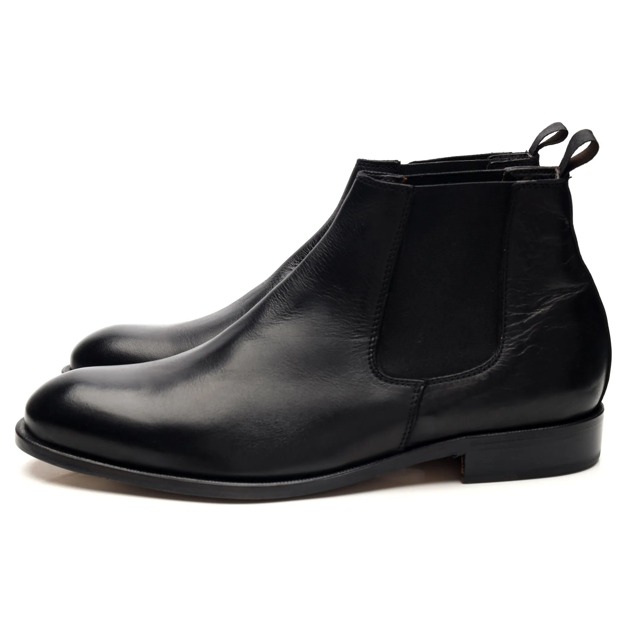 Black Leather Chelsea Boots UK 10.5