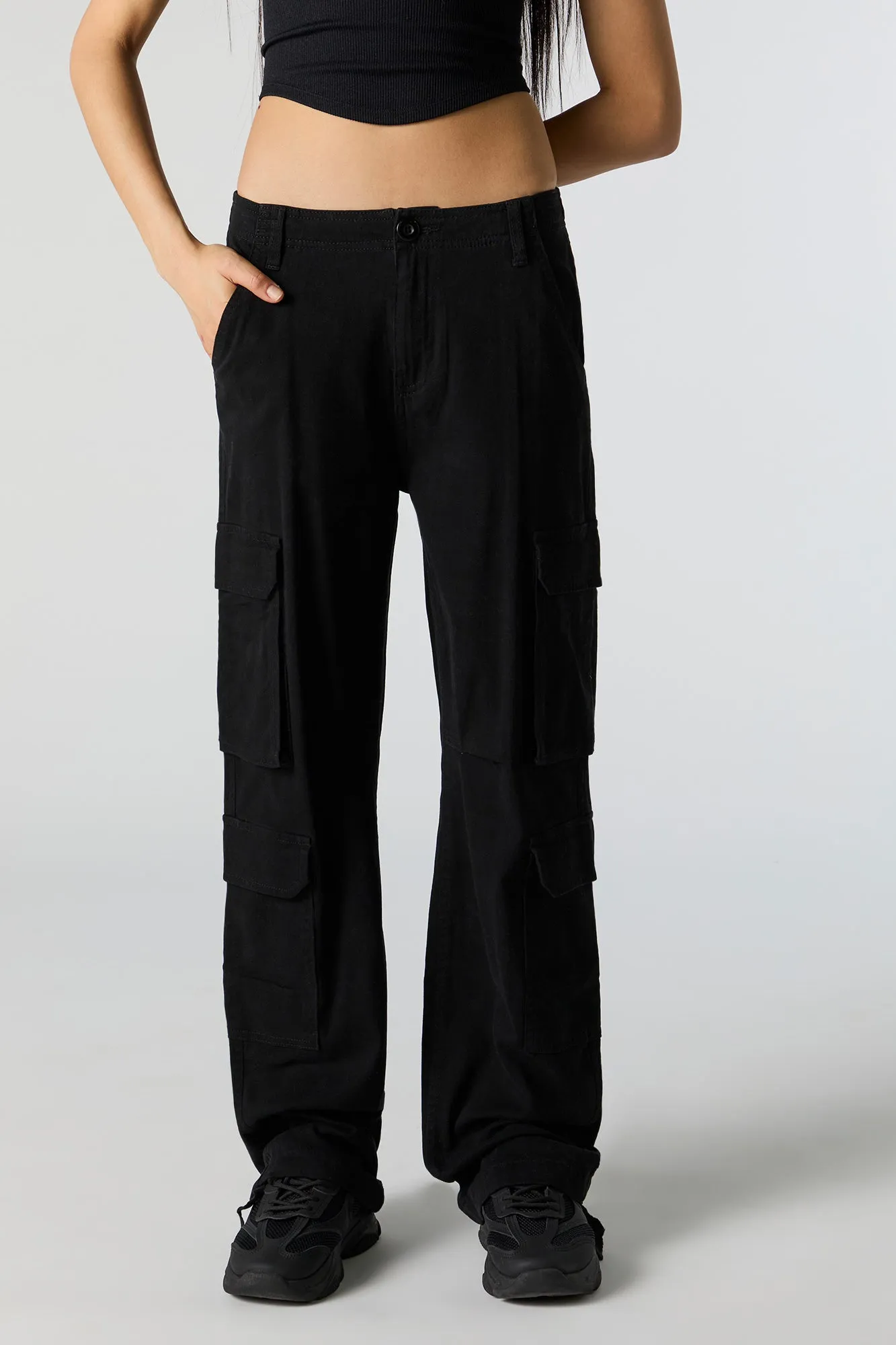 Black Multi Pocket Cargo Pant