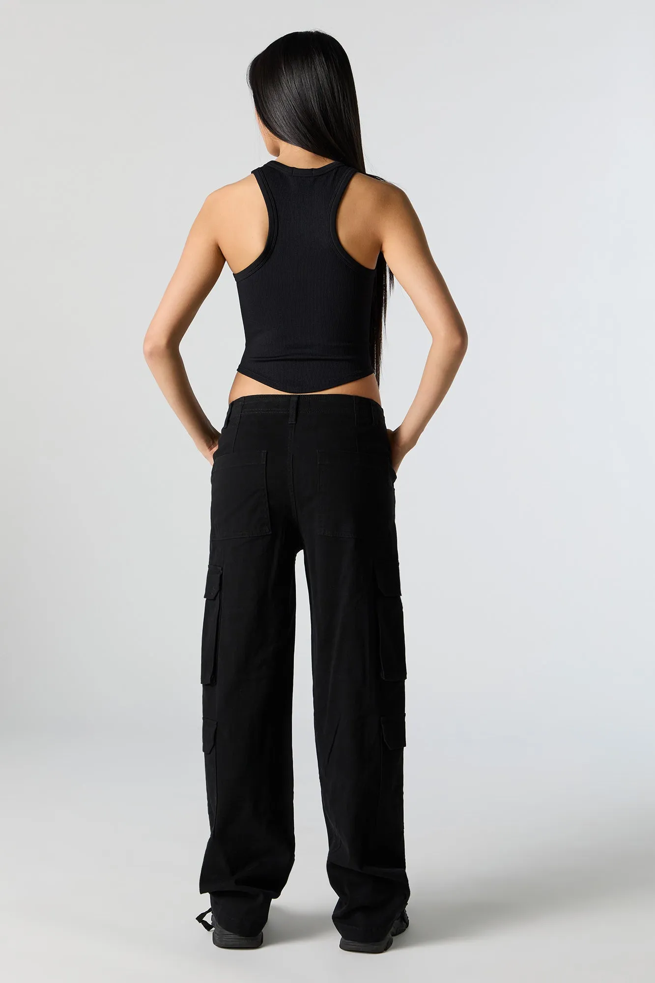 Black Multi Pocket Cargo Pant