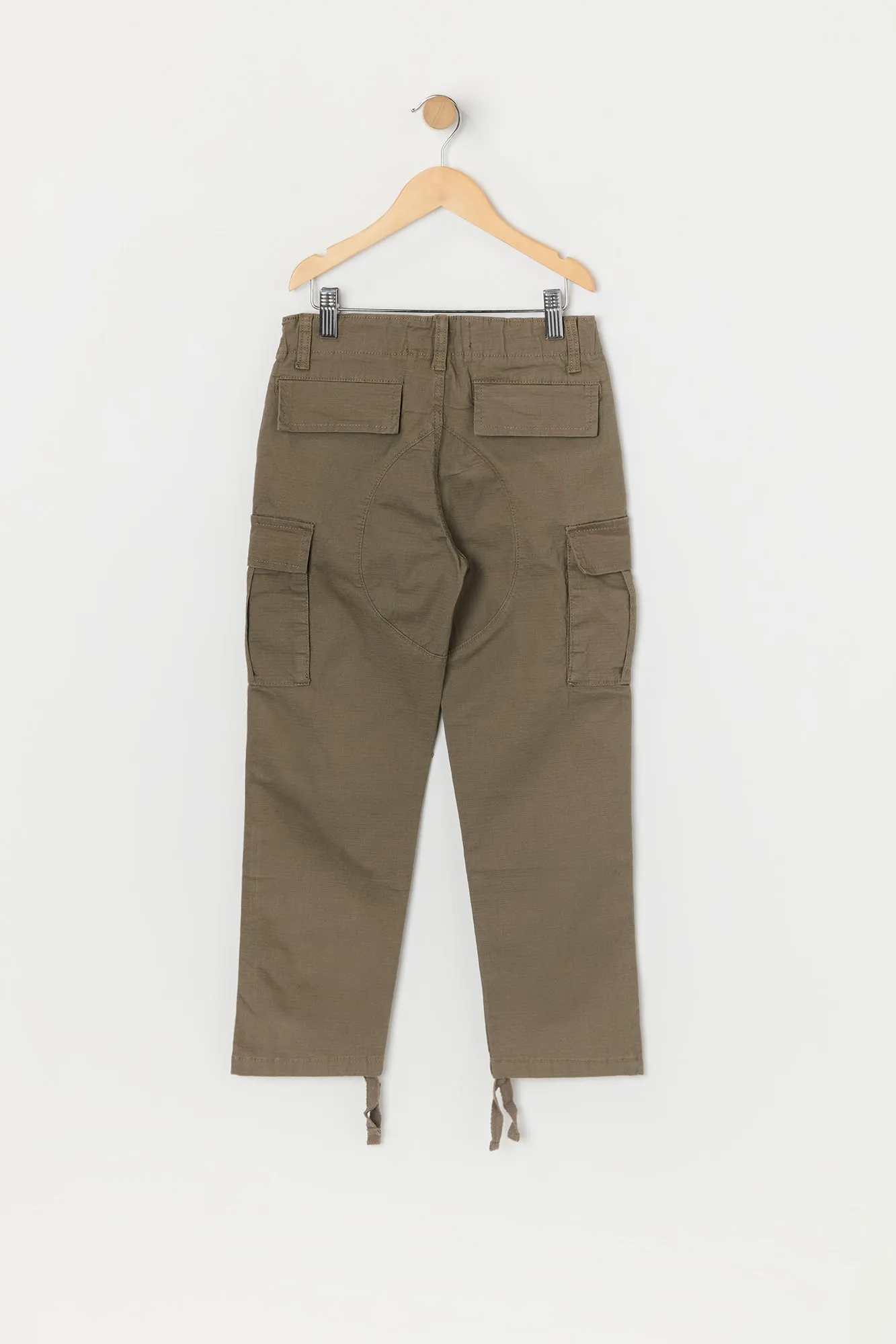 Boys Textured Hem Tie Cargo Pant