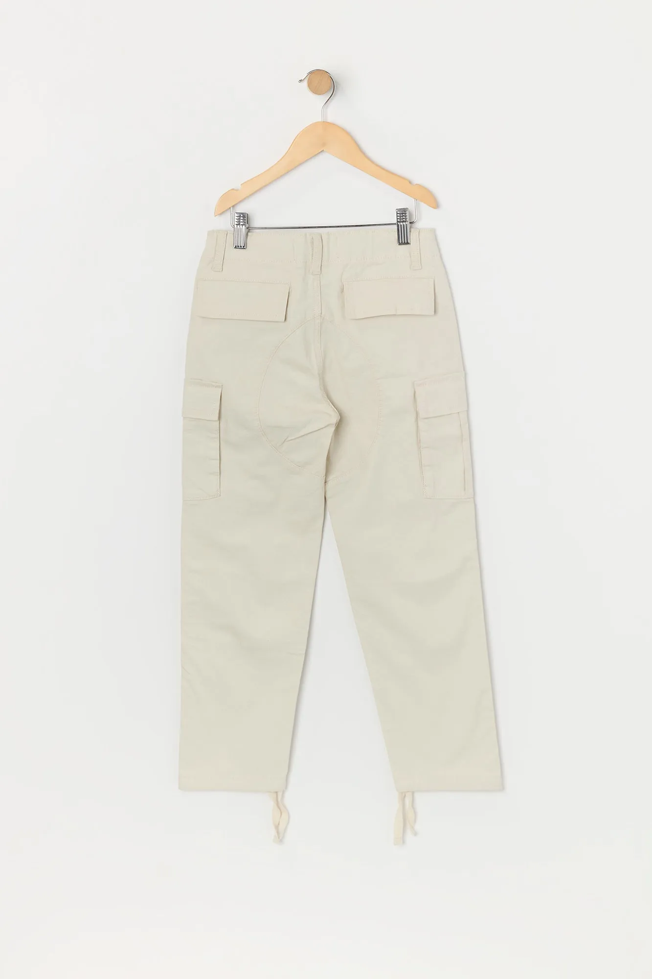 Boys Textured Hem Tie Cargo Pant