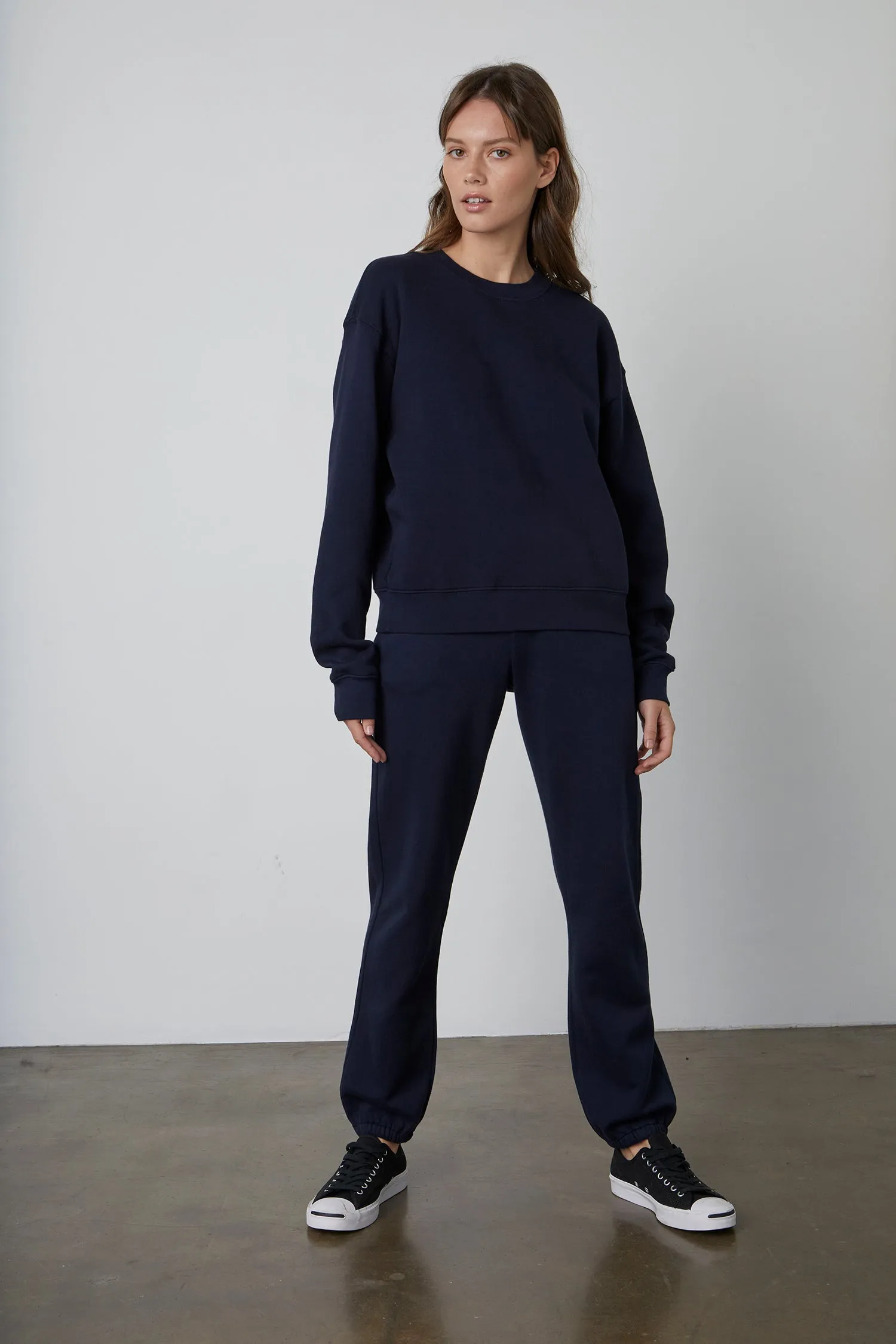 BRITNEY FLEECE SWEATSHIRT IN NAVY