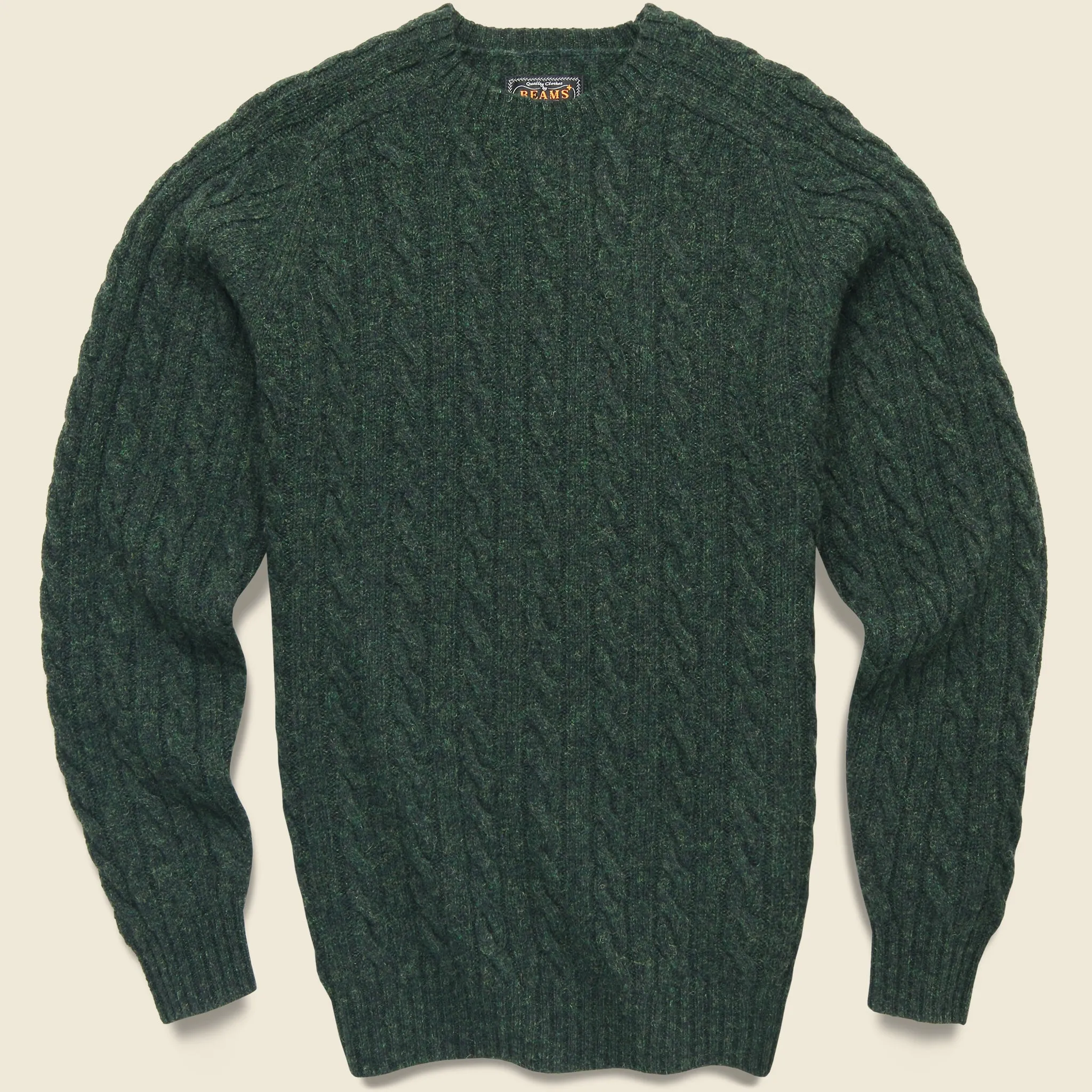 Cable Crewneck Sweater - Green