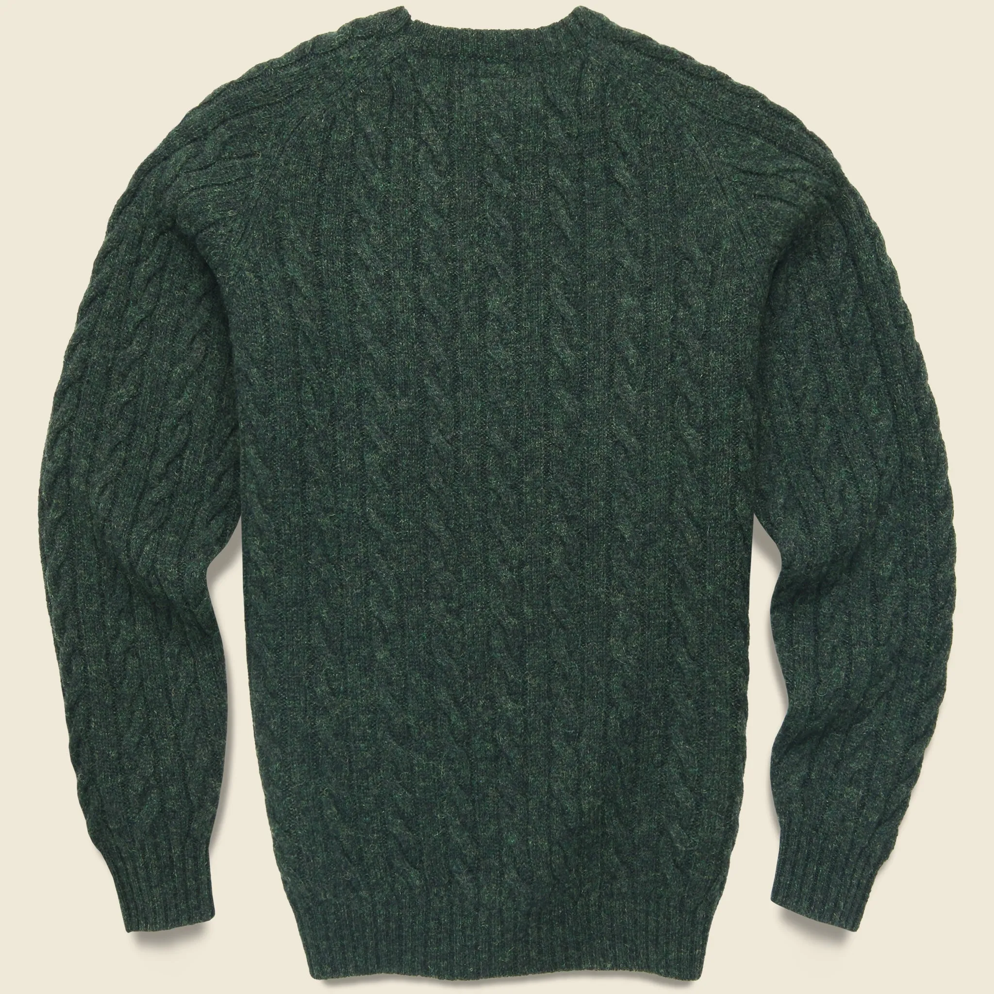 Cable Crewneck Sweater - Green