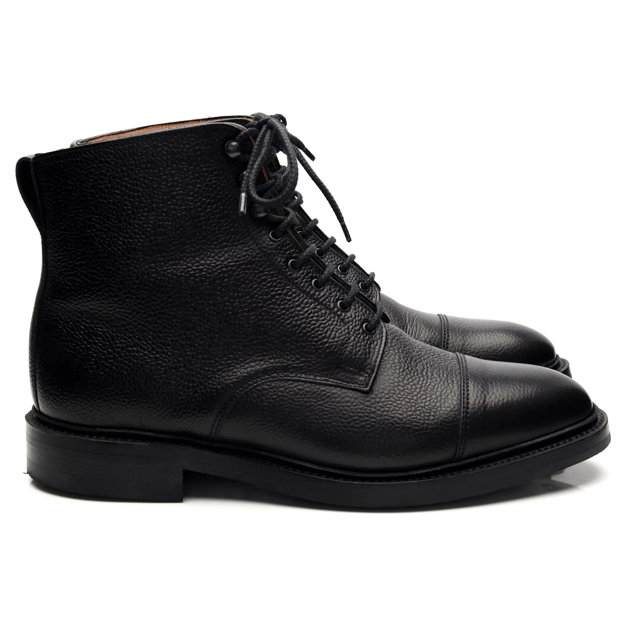 'Cambridge' Black Leather Boots UK 9.5 F