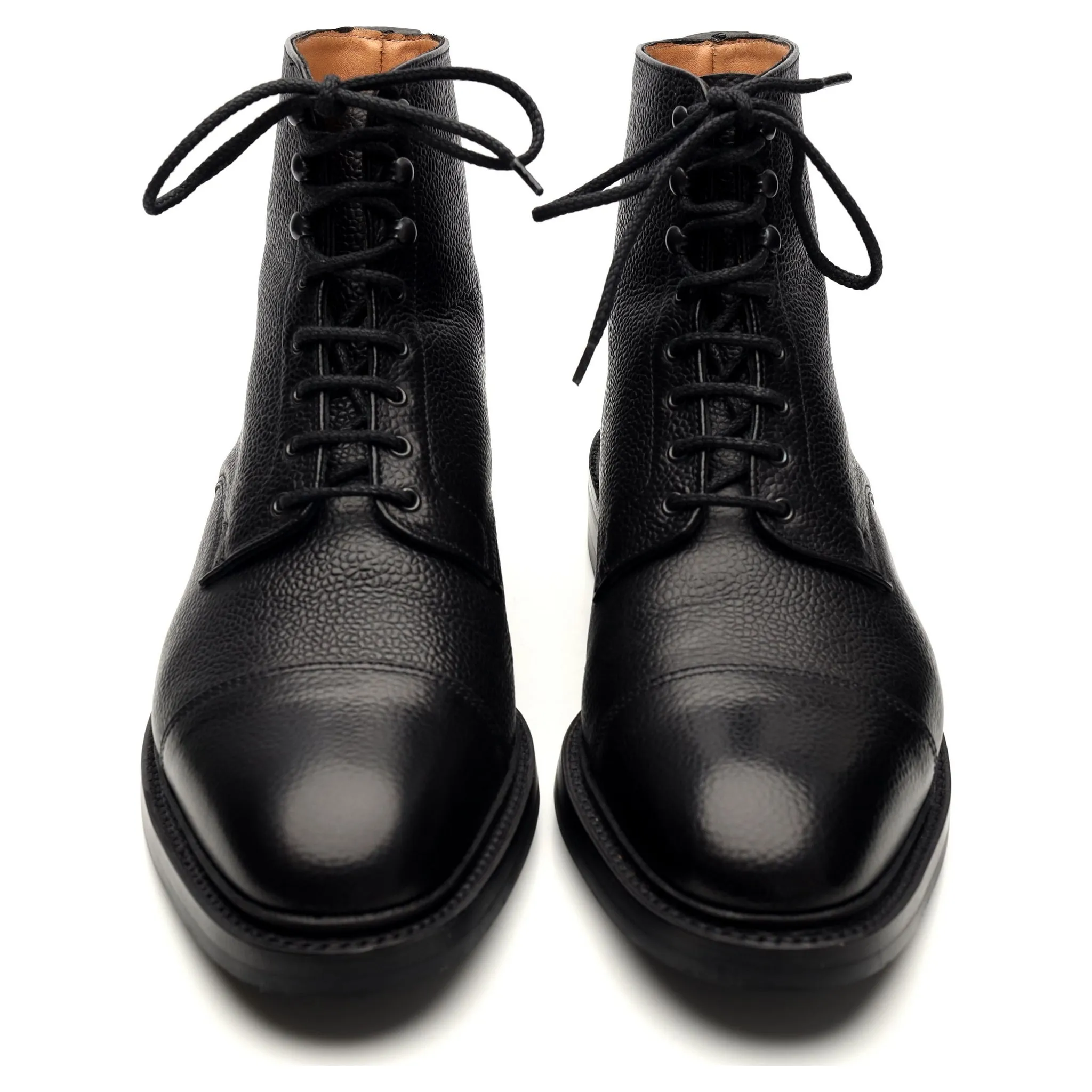 'Cambridge' Black Leather Boots UK 9.5 F