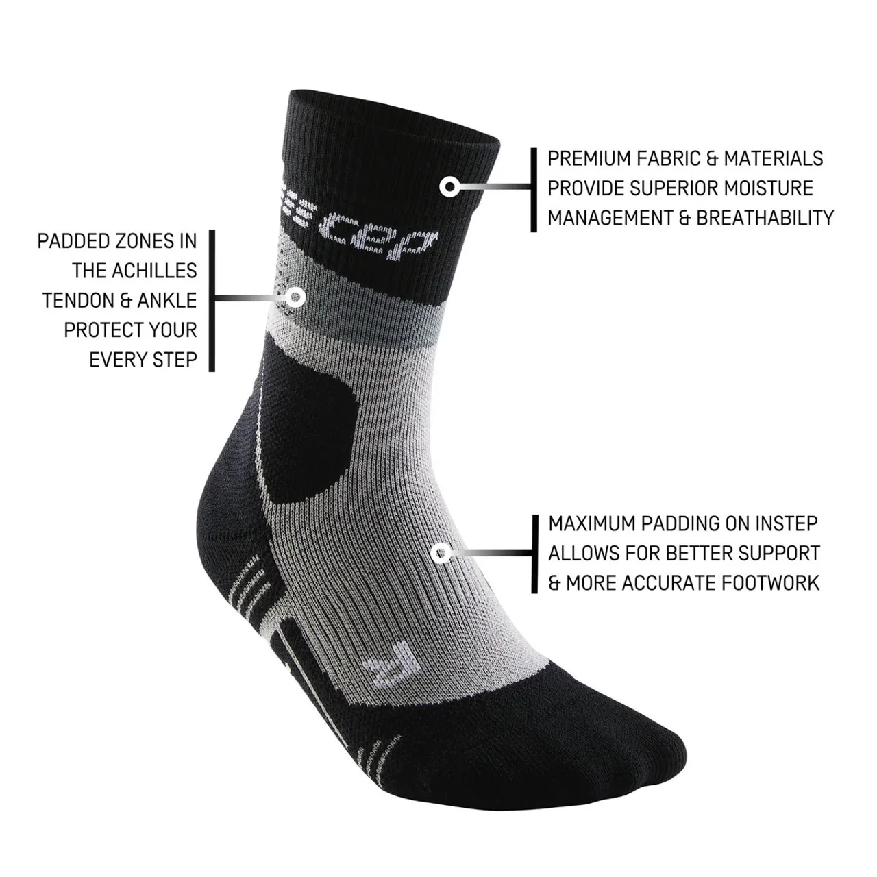 CEP Women's Hiking Max Cushion Mid Cut Compression Socks