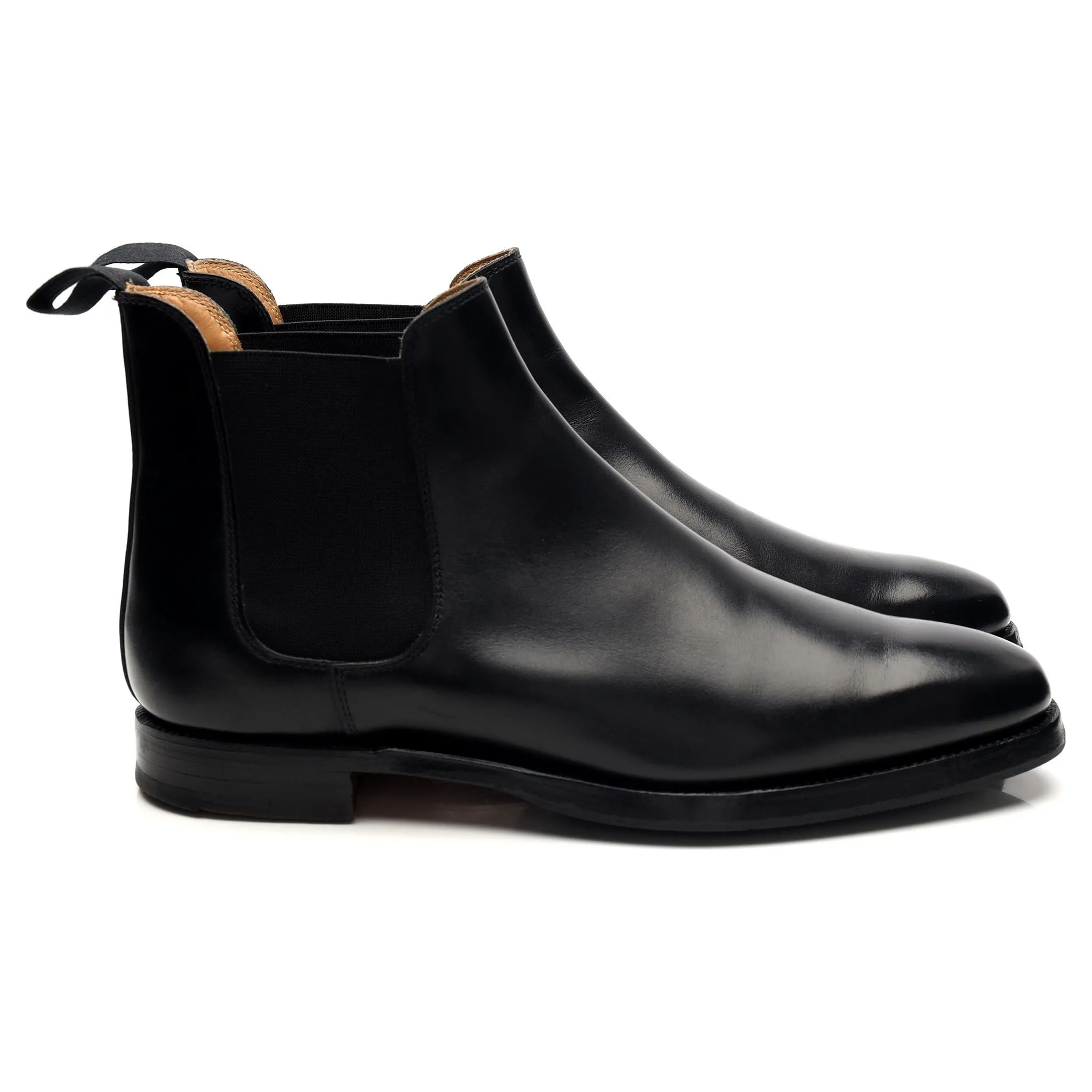 'Chelsea 3' Black Leather Chelsea Boots UK 6 E