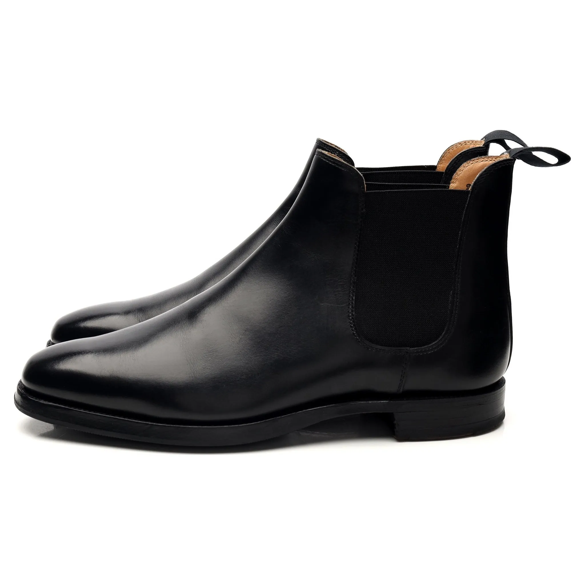 'Chelsea 3' Black Leather Chelsea Boots UK 6 E