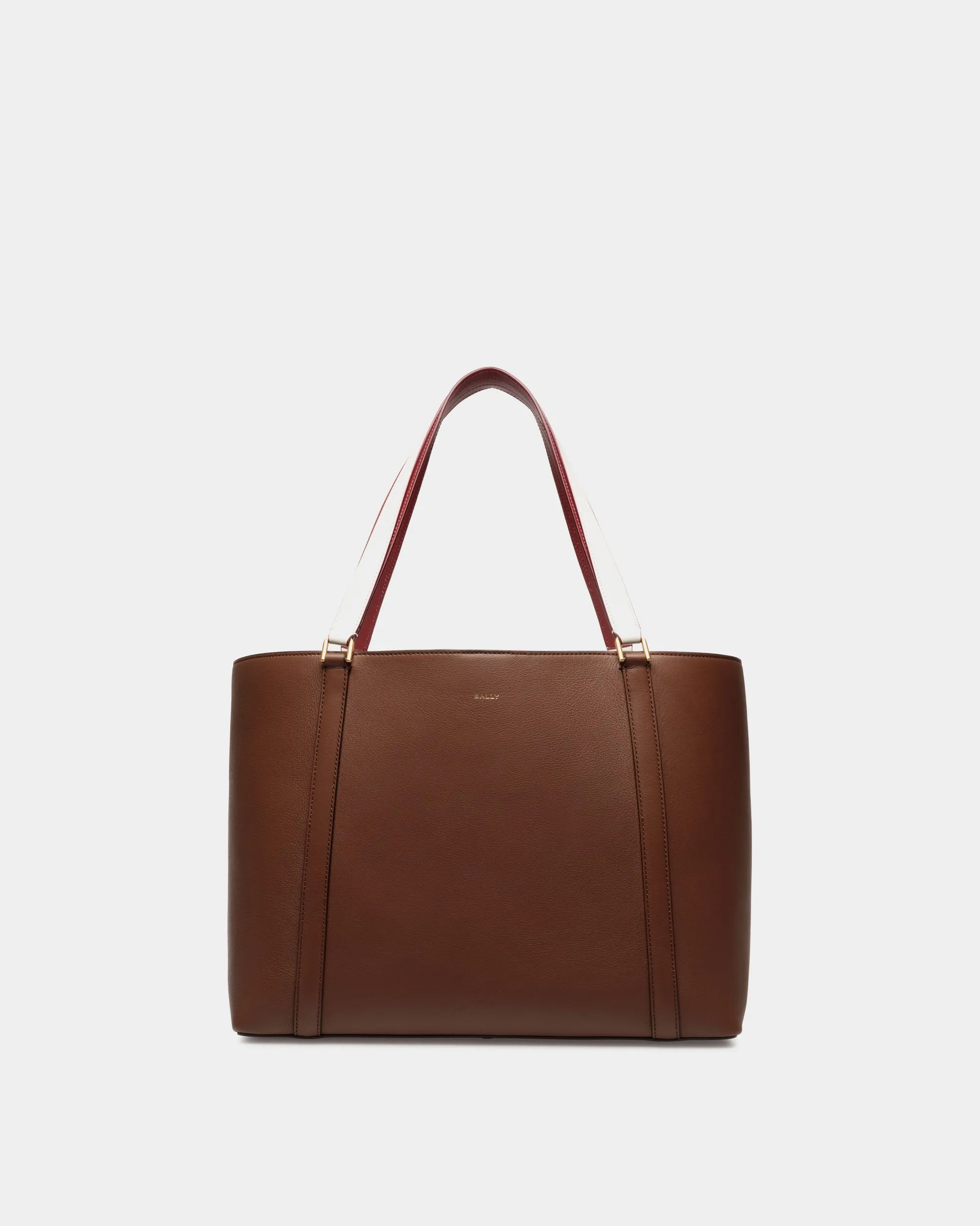 Code Tote Bag In Brown Leather 