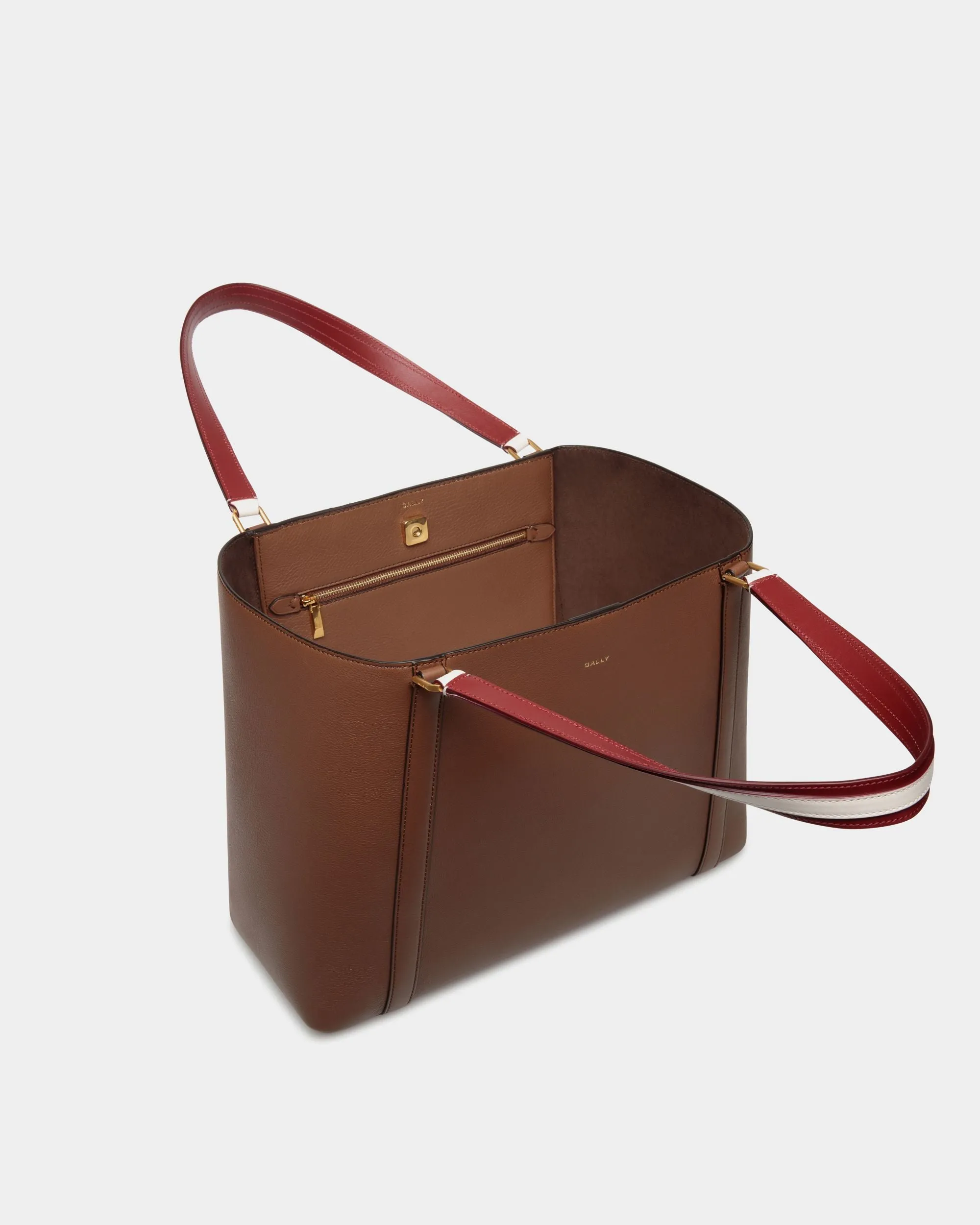 Code Tote Bag In Brown Leather 