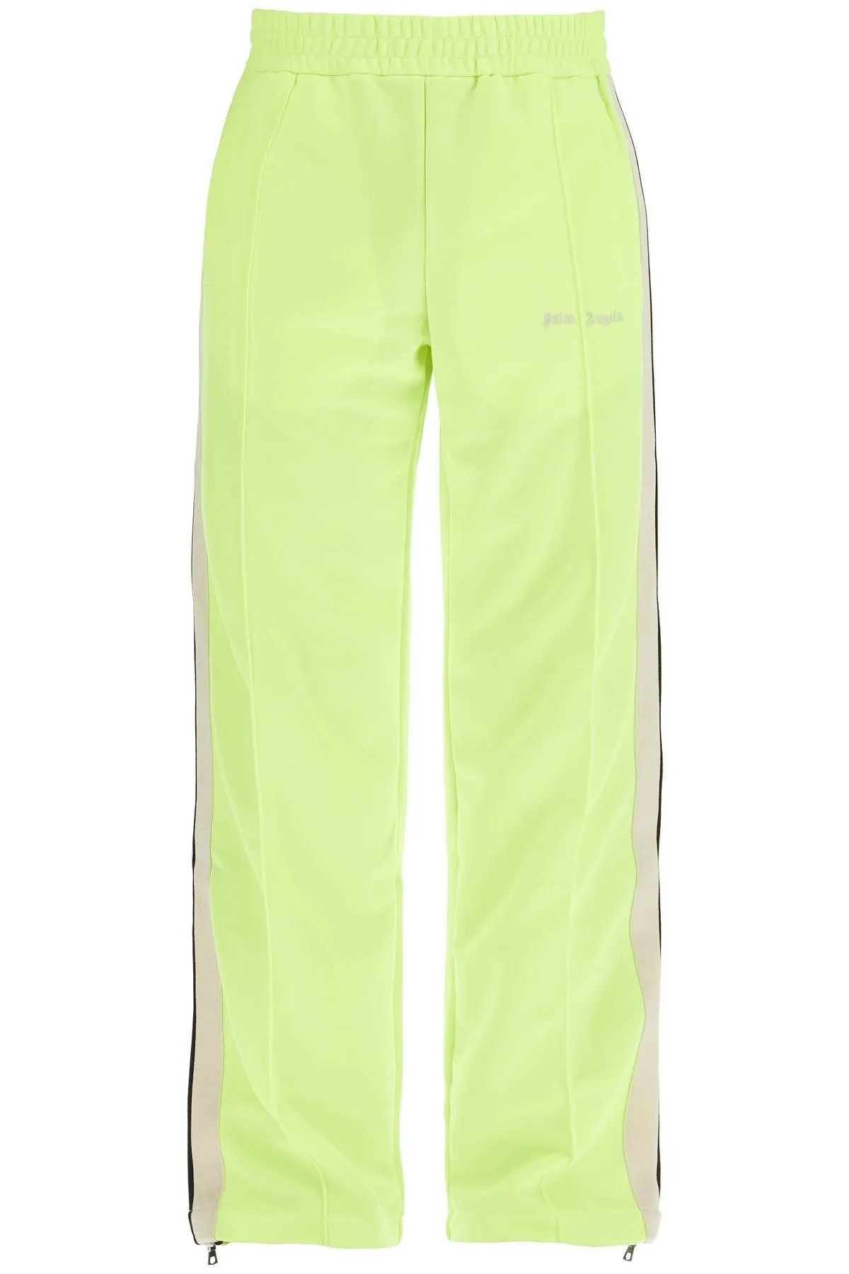 contrast band joggers with track in PMCJ020F24FAB002 YELLOW FLUO  OFF WHITE