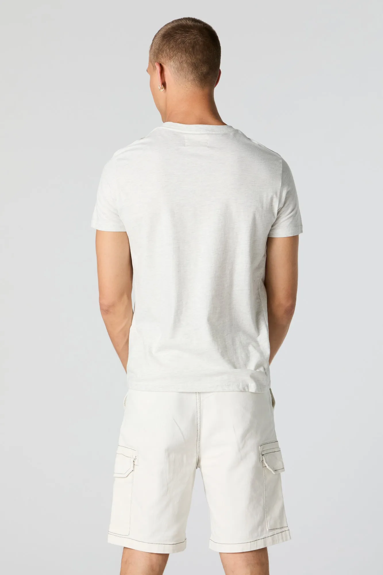 Contrast Stitch Denim Cargo Short