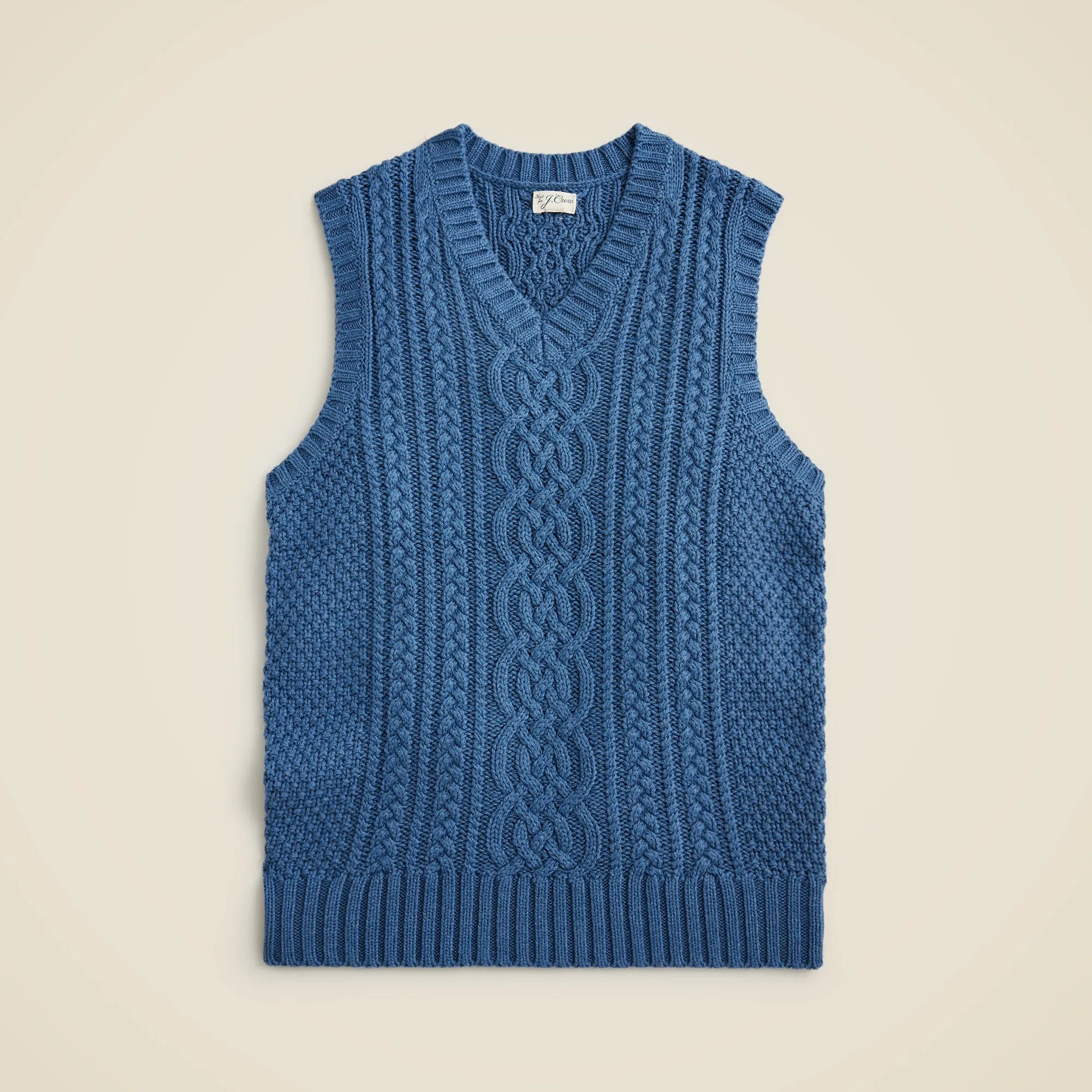 Cotton fisherman cable-knit sweater-vest