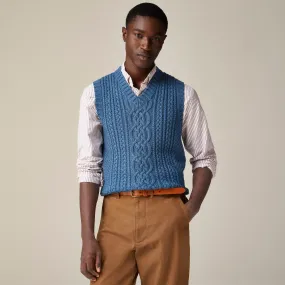 Cotton fisherman cable-knit sweater-vest