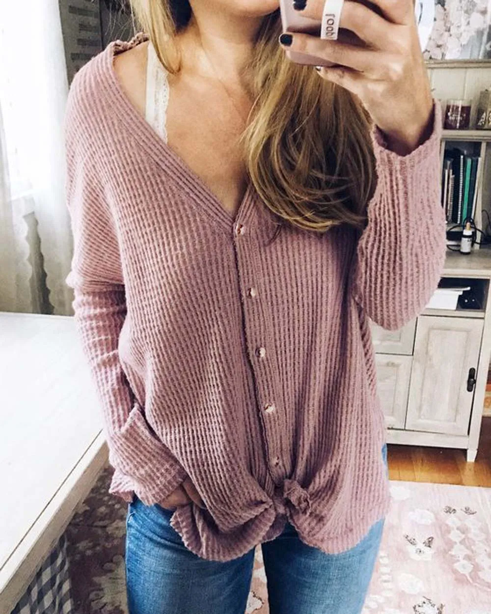 Cozy Tie Thermal in Mauve