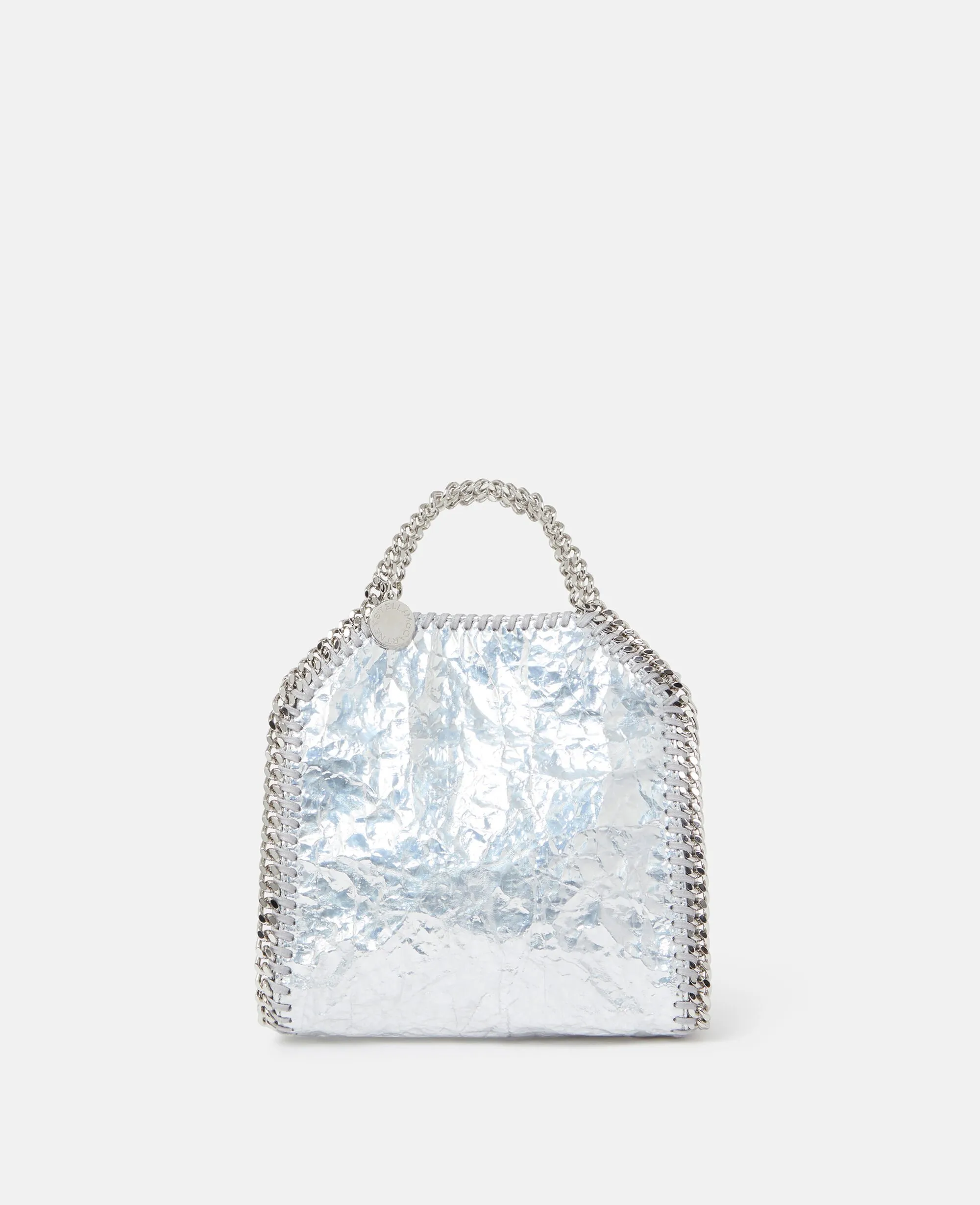 Cracked Metallic Falabella Tiny Tote Bag