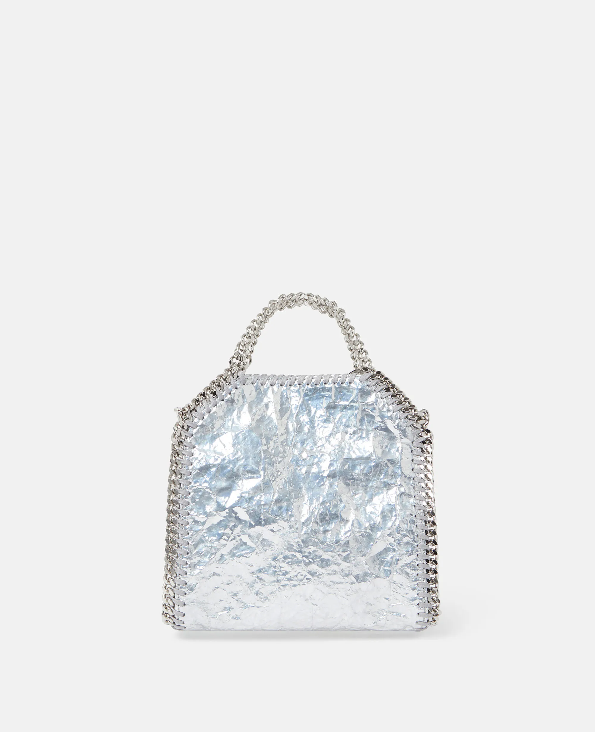 Cracked Metallic Falabella Tiny Tote Bag