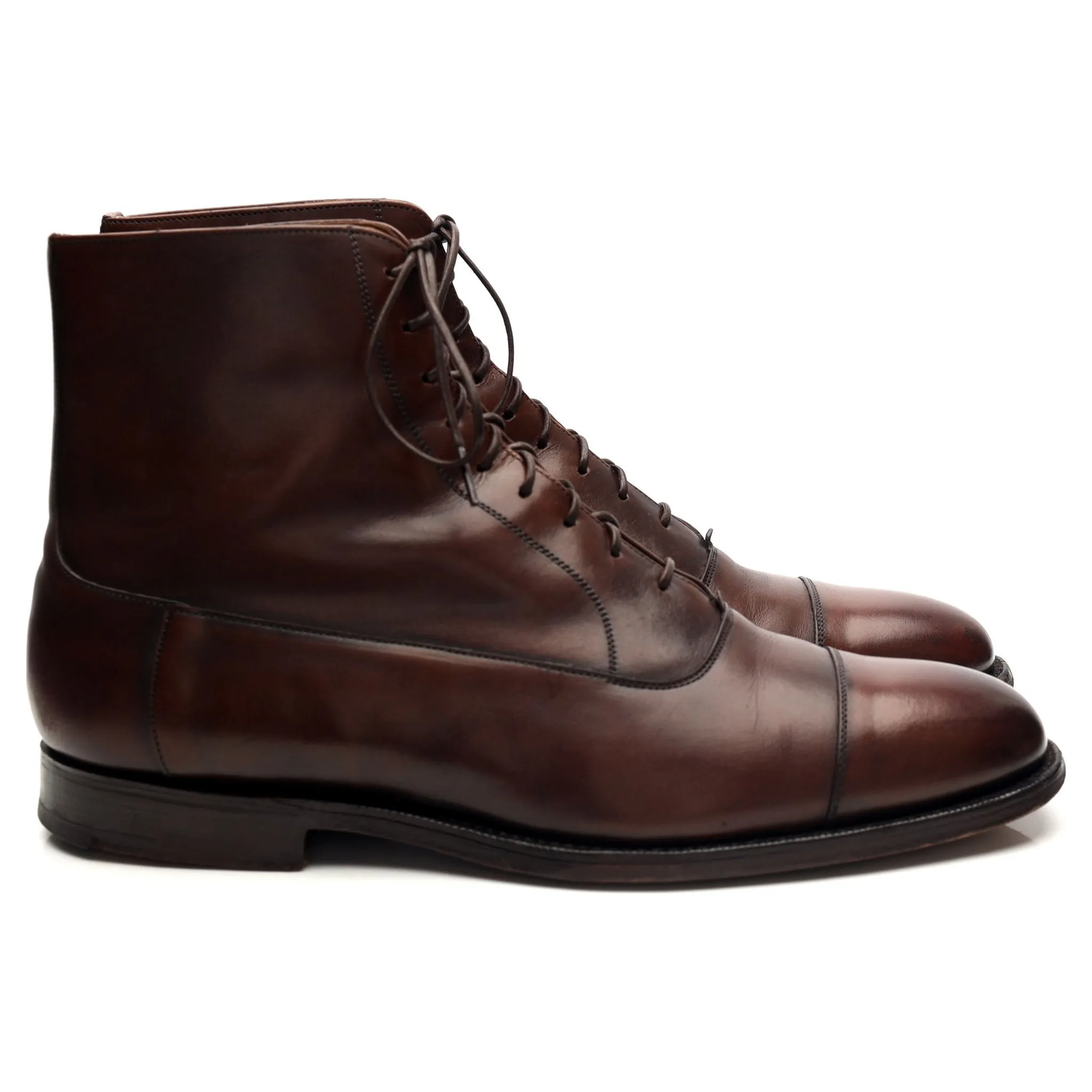 'Creaton' Brown Leather Boots UK 9.5 F