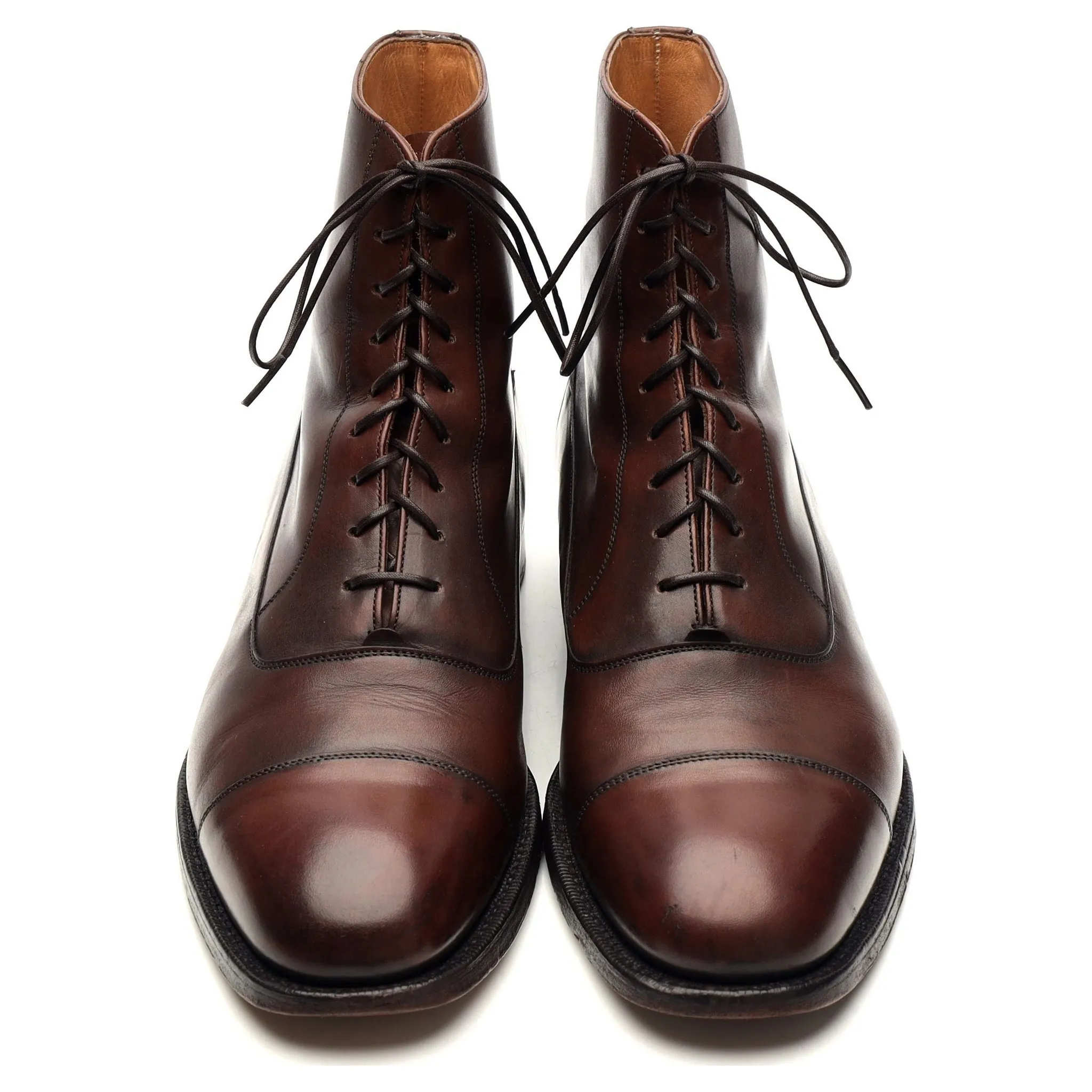 'Creaton' Brown Leather Boots UK 9.5 F