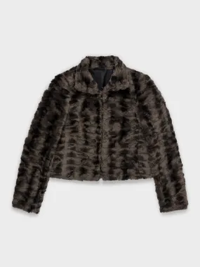 Cropped Faux Fur Jacket