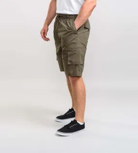 D555 Mens Khaki Cargo Short With Shaped Leg Pockets (NICK)