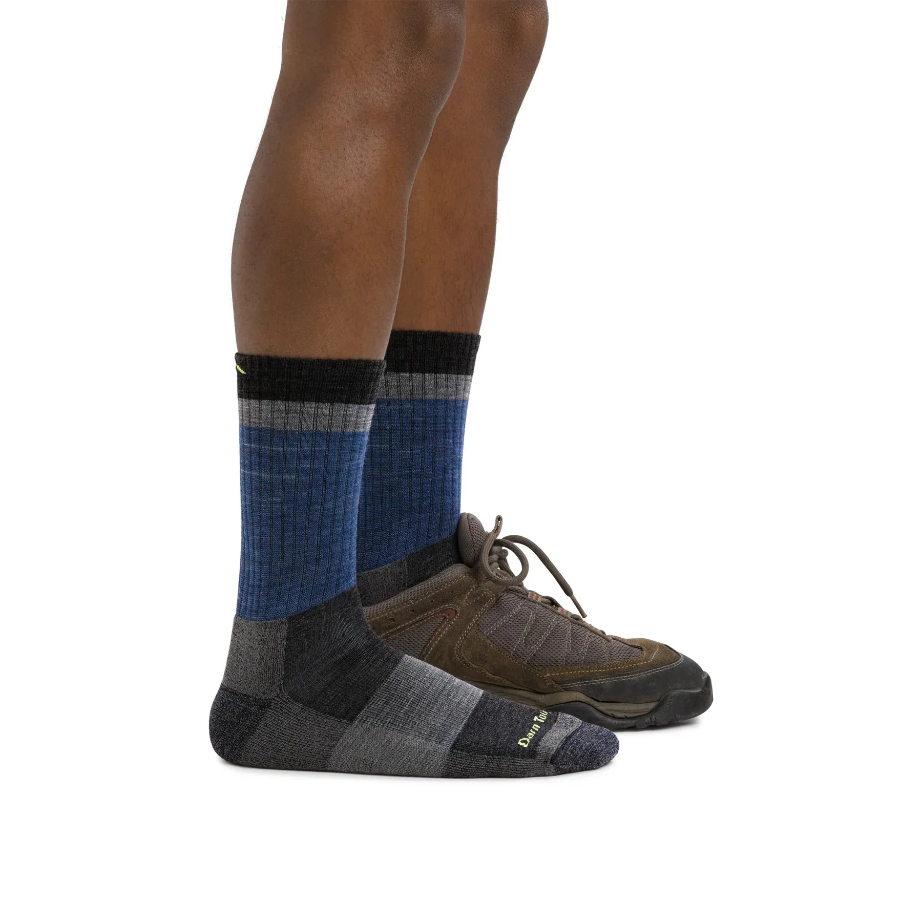 Darn Tough 1924 Men's Heady Stripe Micro Crew Lightweight Hiking Sock - Blue