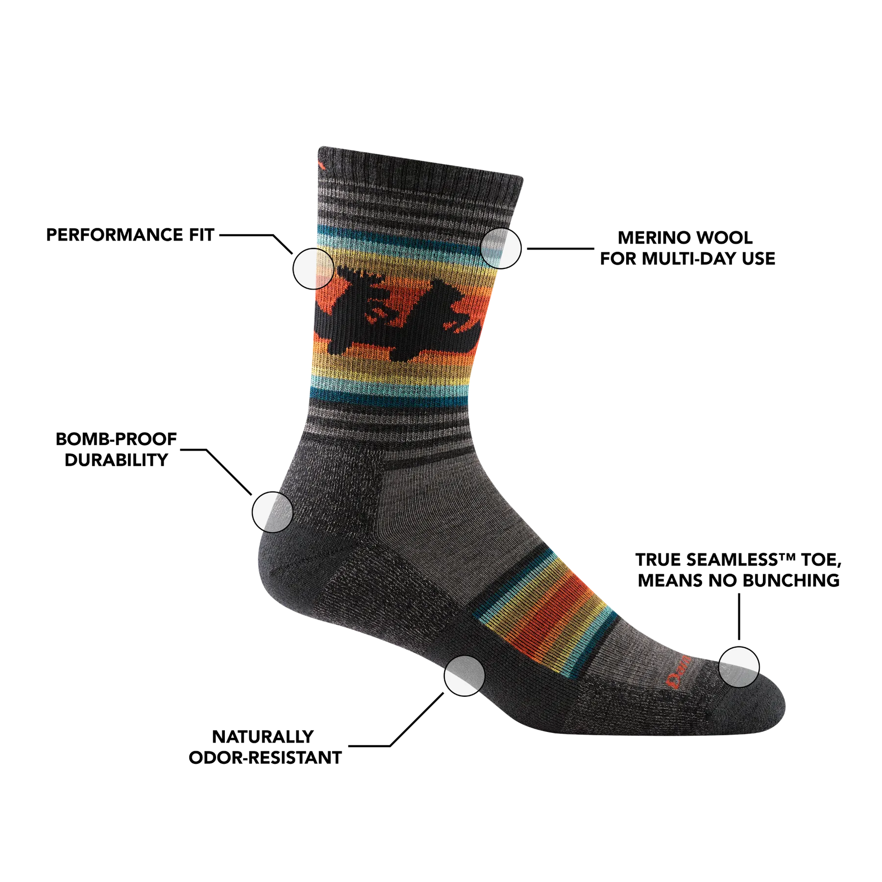 Darn Tough Men's Willoughby Micro Crew Hiking Socks - Taupe