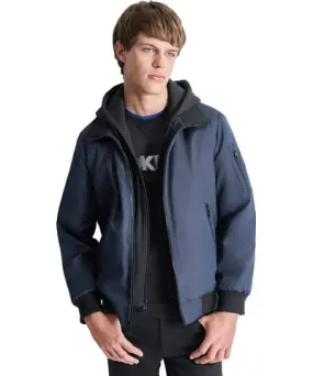 DKNY Men's Removable Hood Water-Resistant Bomber Jacket