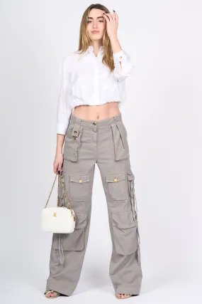 Elisabetta Franchi Pantalone Cargo Piombo Donna