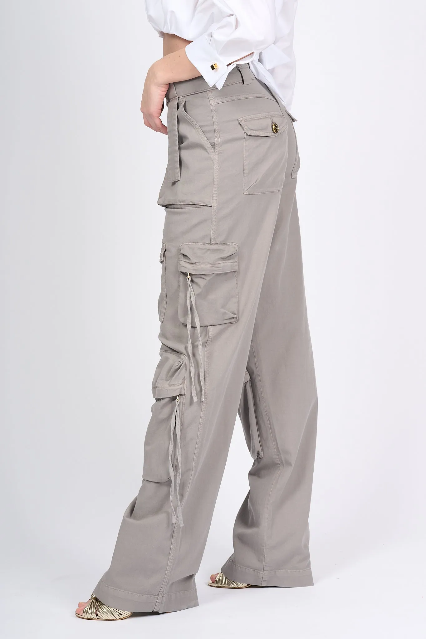 Elisabetta Franchi Pantalone Cargo Piombo Donna