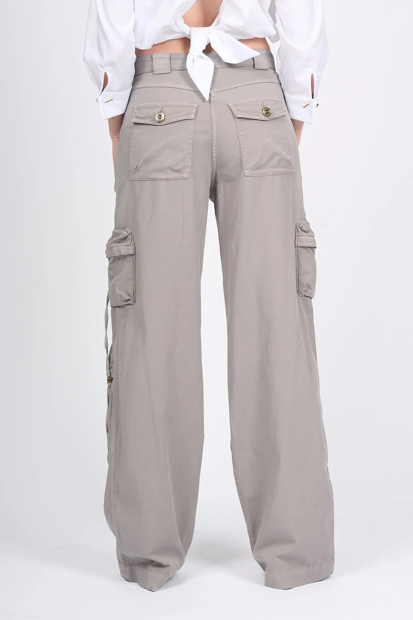 Elisabetta Franchi Pantalone Cargo Piombo Donna