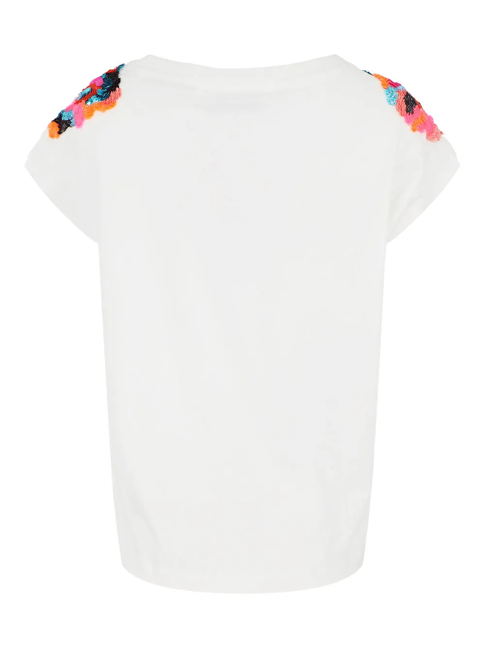 Essentiel Antwerp Fequins Embroidered T-Shirt in Off White