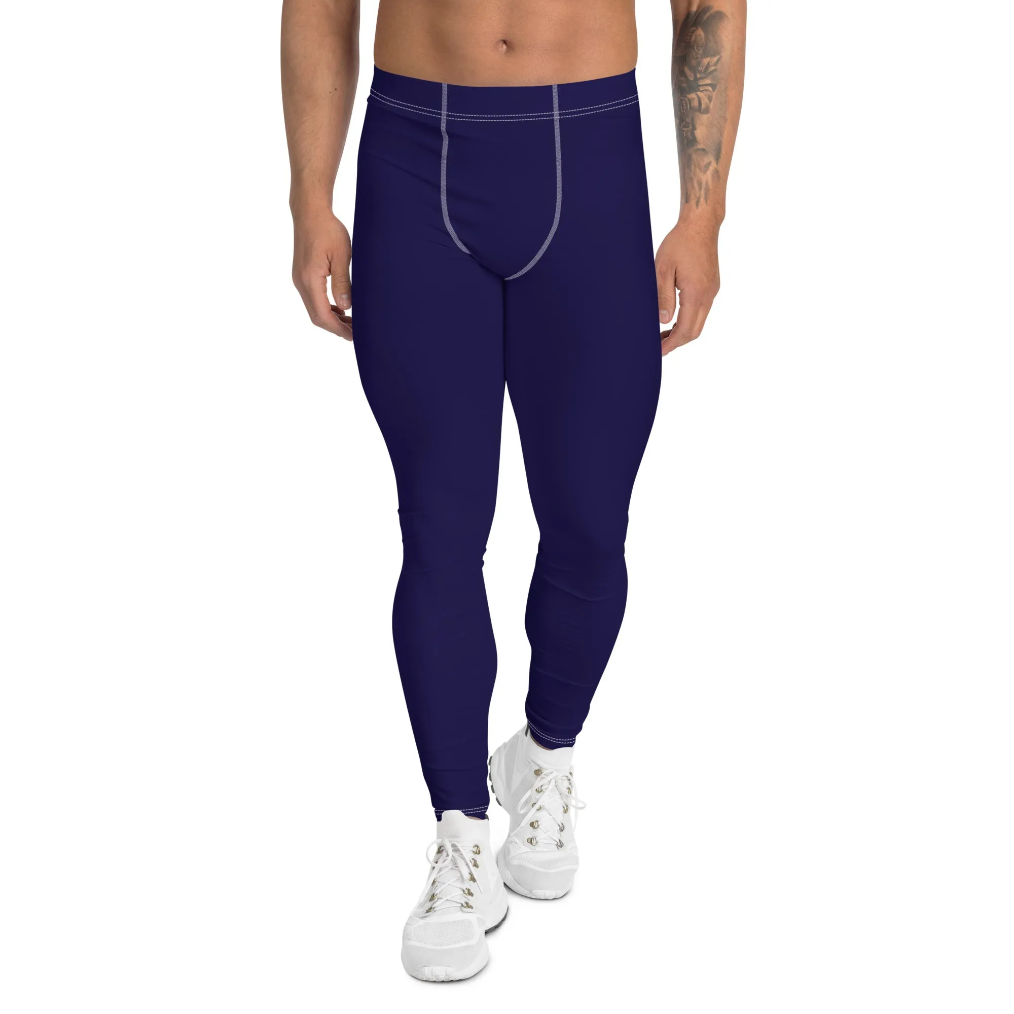 Everyday Essentials: Solid Color Leggings for Him - Midnight Blue