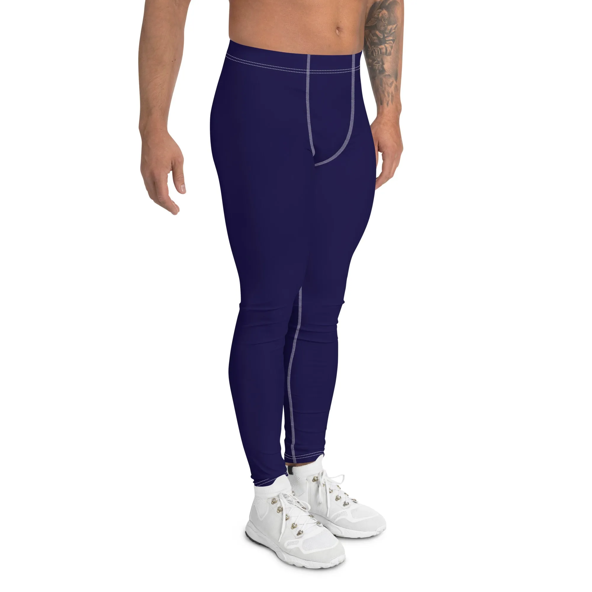 Everyday Essentials: Solid Color Leggings for Him - Midnight Blue