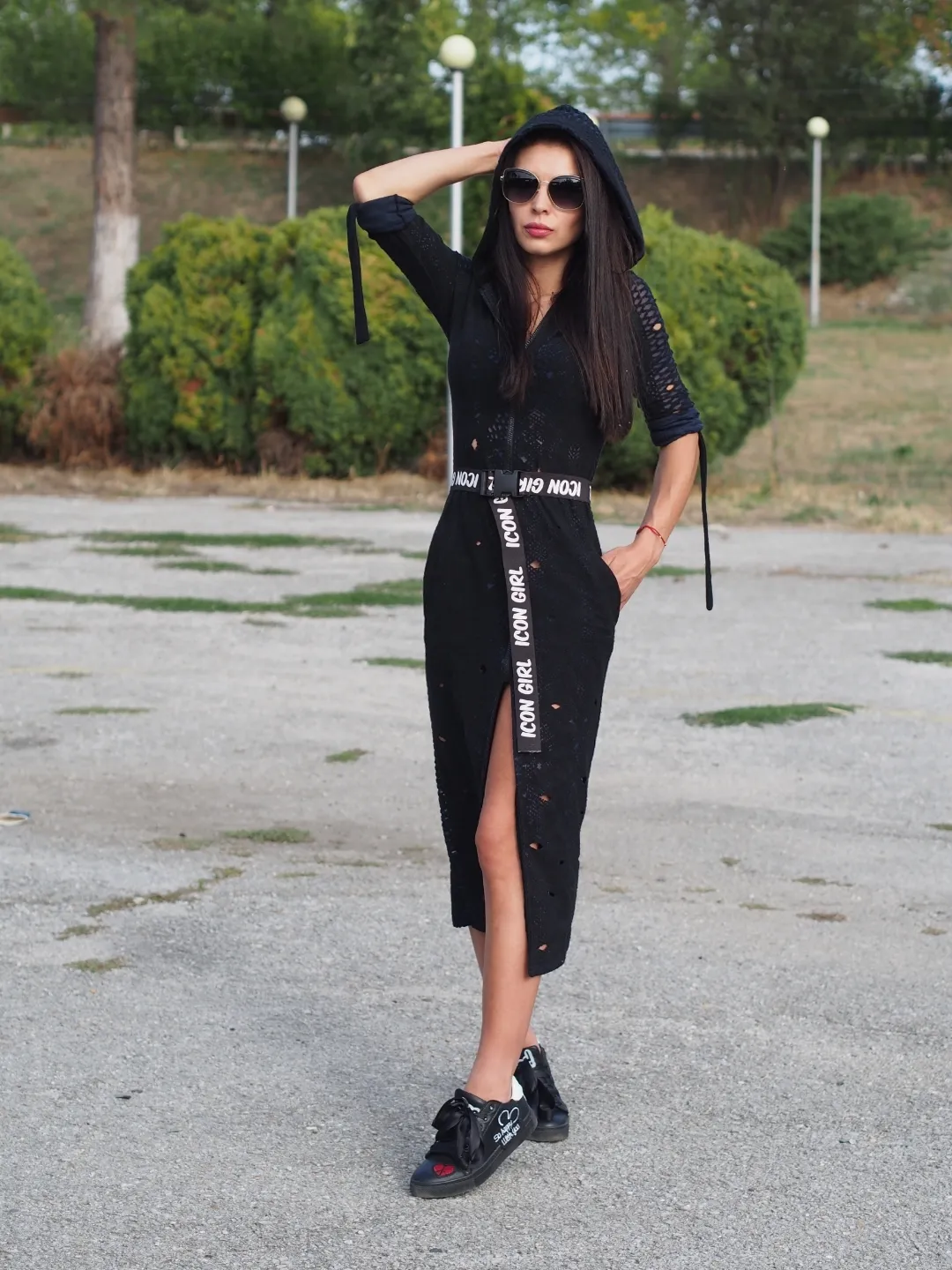 Extravagant Black Long Dress Jacket, Avantgarde Dress Jacket