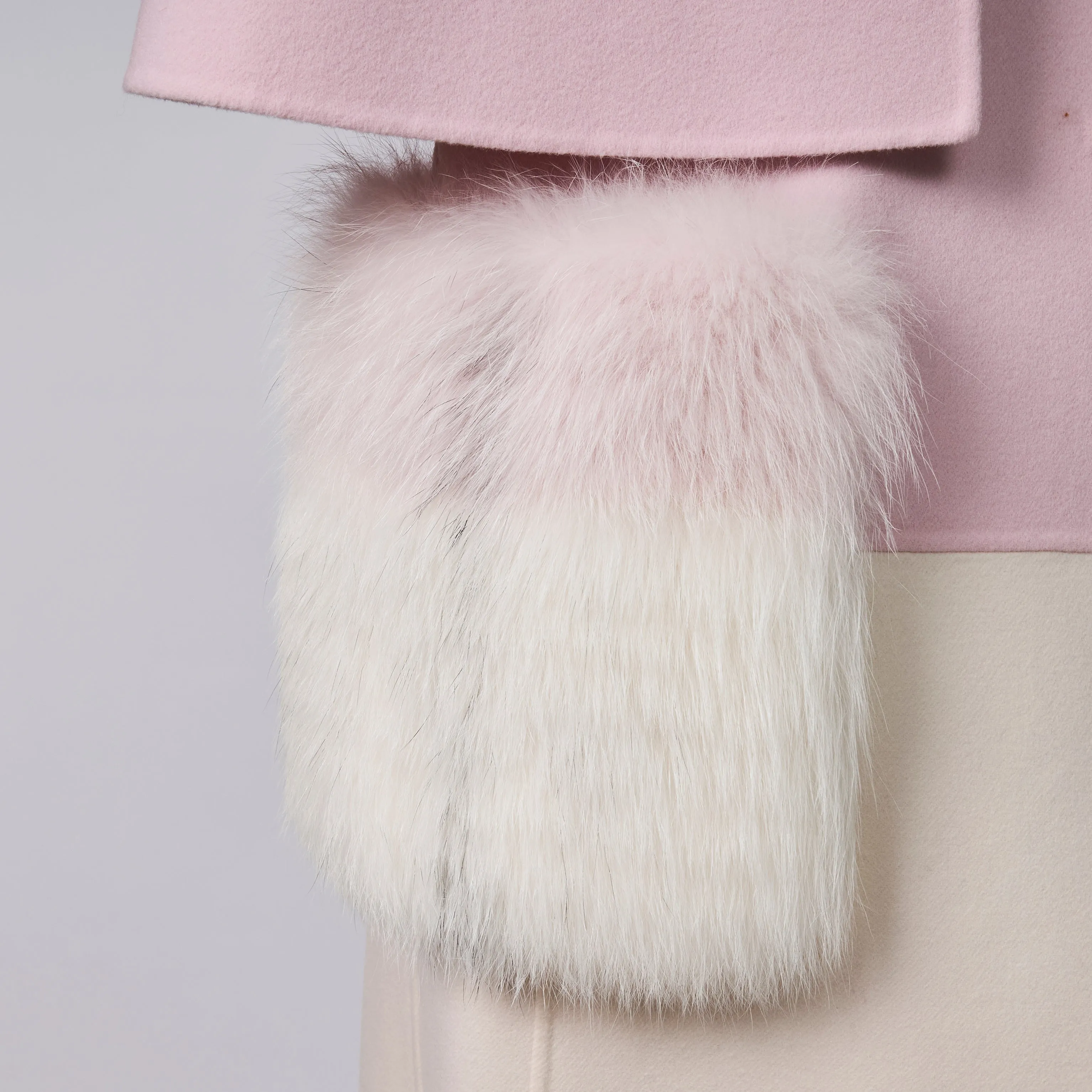 Fendi Pastel Pink & White Wool Cape Coat Size 36